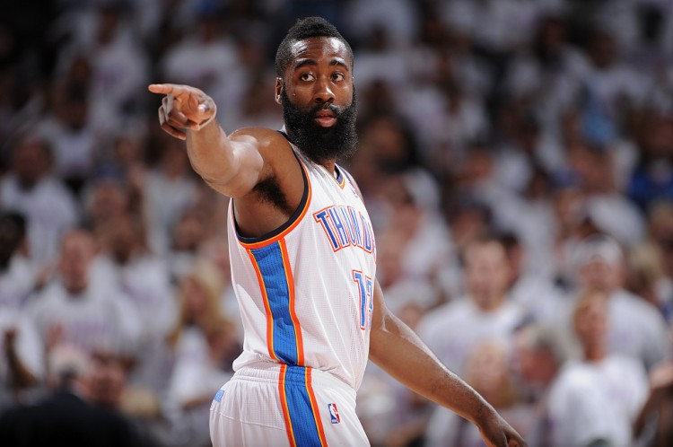 雷霆记者评队史前5分卫：哈登第一无悬念 卡鲁索&多特上榜